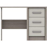 One Call Furniture Versailles 3 Drawer Dressing Table Ready Assembled Grey Oak White Grey Gloss, Grey