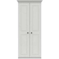 One Call Furniture Bordeaux 2 Door Wardrobe Ready Assembled White, White