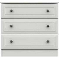 One Call Furniture Bordeaux 3 Drawer Chest Ready Assembled White, White