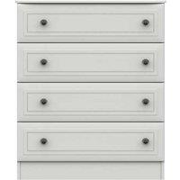 One Call Furniture Bordeaux 4 Drawer Chest Ready Assembled White, White