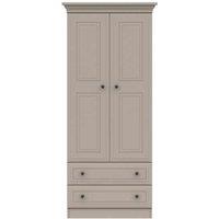 One Call Furniture Bordeaux 2 Door Combi Wardrobe Ready Assembled Fired Earth, Brown