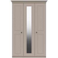 One Call Furniture Bordeaux 3 Door Wardrobe With Mirror Ready Assembled Fired Earth, Brown