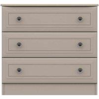 One Call Furniture Bordeaux 3 Drawer Chest Ready Assembled Fired Earth, Brown