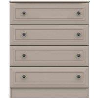 One Call Furniture Bordeaux 4 Drawer Chest Ready Assembled Fired Earth, Brown
