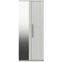 One Call Furniture Metz 2 Door Wardrobe With Mirror Ready Assembled White, White