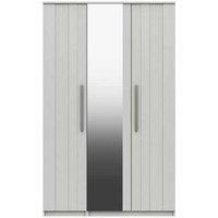 One Call Furniture Metz 3 Door Wardrobe With Mirror Ready Assembled White, White