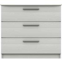 One Call Furniture Metz 3 Drawer Chest Ready Assembled White, White