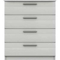 One Call Furniture Metz 4 Drawer Chest Ready Assembled White, White