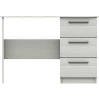 One Call Furniture Metz 3 Drawer Dressing Table Desk Ready Assembled White, White