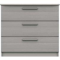 One Call Furniture Metz 3 Drawer Chest Ready Assembled Light Grey, Grey