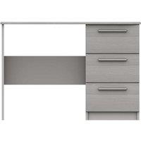 One Call Furniture Metz 3 Drawer Dressing Table Desk Ready Assembled Light Grey, Grey