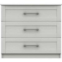 One Call Furniture Avignon 3 Drawer Chest Ready Assembled White, White
