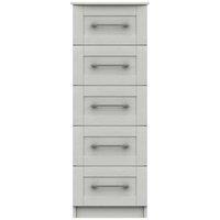 One Call Furniture Avignon 5 Drawer Tallboy Chest Ready Assembled White, White