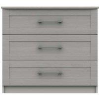 One Call Furniture Avignon 3 Drawer Chest Ready Assembled Light Grey, Grey