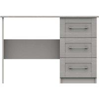 One Call Furniture Avignon 3 Drawer Dressing Table Desk Ready Assembled Light Grey, Grey