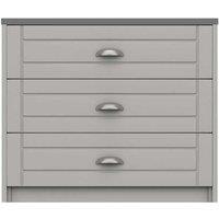 One Call Furniture Nantes 3 Drawer Chest Ready Assembled Light Grey With Dust Grey Top, Grey