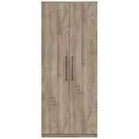One Call Furniture Marseille 2 Door Wardrobe Ready Assembled Natural Oak, Brown