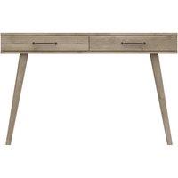 One Call Furniture Marseille 2 Drawer Desk Ready Assembled Natural Oak, Brown