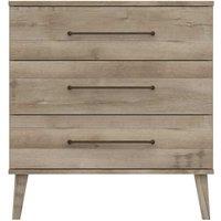 One Call Furniture Marseille 3 Drawer Chest Ready Assembled Natural Oak, Brown