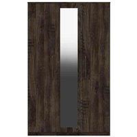 One Call Furniture Marseille 3 Door Wardrobe With Mirror Ready Assembled Dark Oak, Brown