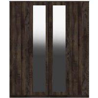 One Call Furniture Marseille 4 Door Wardrobe Ready Assembled Dark Oak, Brown