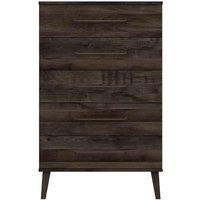 One Call Furniture Marseille 5 Drawer Chest Ready Assembled Dark Oak, Brown