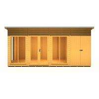 Shire Lela 16 ft x 8 ft Summerhouse with Storage Shed, Brown