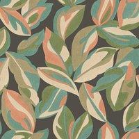 Holden Decor Abstract Wallpaper 10m x 53cm Leaf Charcoal, Grey