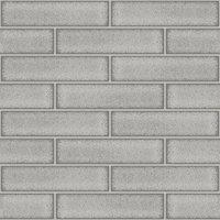 Holden Decor Celadon Gloss Tile Wallpaper 10m x 53cm Grey, Grey
