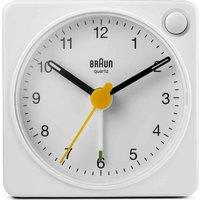 Braun Classic Travel Analogue Alarm Clock With Snooze And Light - White