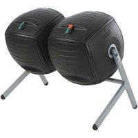 Lifetime Products Double Bin Rotating Composter 378L, Black