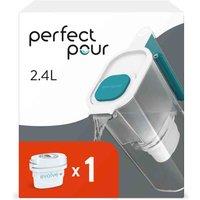 Aqua Optima Perfect Pour 2.4L Water Filter Jug Blue & 1 Filter, Blue