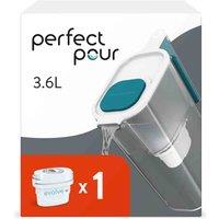 Aqua Optima Perfect Pour 3.6L Water Filter Jug Blue & 1 Filter, Blue