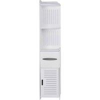 LivingandHome Living and Home 120Cm Bathroom Corner Storage Cabinet 25X25Cm, White