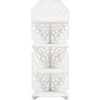LivingandHome Living and Home 4-tier White Corner Plant Display Stand 30X22Cm, White