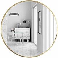 LivingandHome Living and Home Nordic Wall Hanging Bathroom Mirror 70Cm 70X5.5Cm, Gold