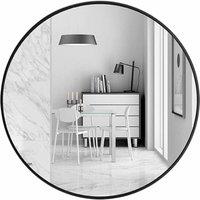 LivingandHome Living and Home Nordic Wall Hanging Bathroom Mirror 40Cm 40X5.5Cm - Black, Black