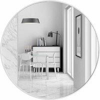 LivingandHome Living and Home Nordic Wall Hanging Bathroom Mirror 50Cm 50X5.5Cm, White