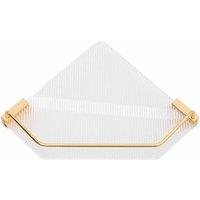 LivingandHome Living and Home Acrylic Bathroom Golden Corner Shelf 31X5Cm, Gold