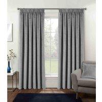 Enhanced Living Grey Velvet Supersoft 100 Blackout Thermal Pair Of Curtains With Tape Top 46 X 72 In