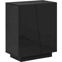 HOMCOM High Gloss Storage Cabinet for Bedroom Living Room Dining Room Black, Black