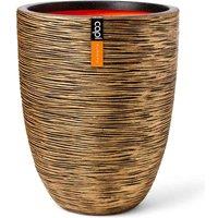 Capi Europe Vase elegant low Rib NL 46x58 black gold, Gold