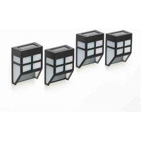 Powertek Pack of 4 Solar LED Fence Lights, Black