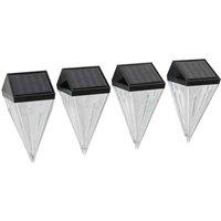 Powertek Pack of 4 Solar Diamond Wall Lights, Clear