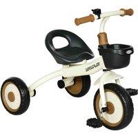 HOMCOM AIYAPLAY Trike with Adjustable Seat Basket, Kids Tricycle for 2-5 Years, White, White