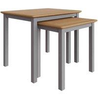 FWStyle Taberno Oak Nest of 2 Tables - Grey, Grey