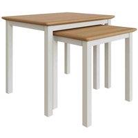 FWStyle Taberno Oak Nest of 2 Tables - Linen, White
