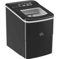 HOMCOM 800-063V70 Ice Maker 12Kg/24H Production With Scoop Basket For Home Office Black, Black
