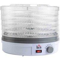 HOMCOM 800-144V70 5 Tier Food Dehydrator For Drying Fruit Meat Vegetable Jerky Pet Treat, White