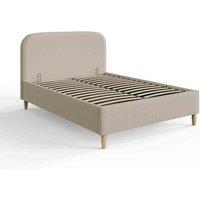 GFW Florence Boucle Ottoman Storage Bed 150cm Natural Stone, Brown